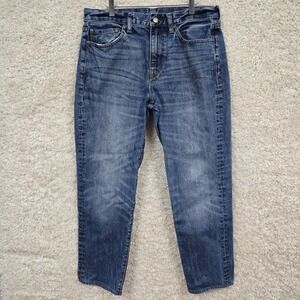 J Crew Jeans Mens 33x30 (32x28) 770 Straight‎ Slim Medium Wash Whiskered